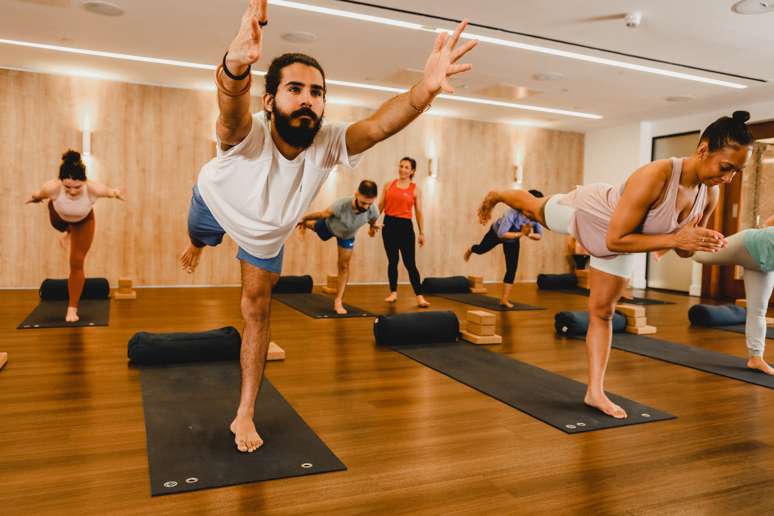 Group Yoga shot at Virgin Active